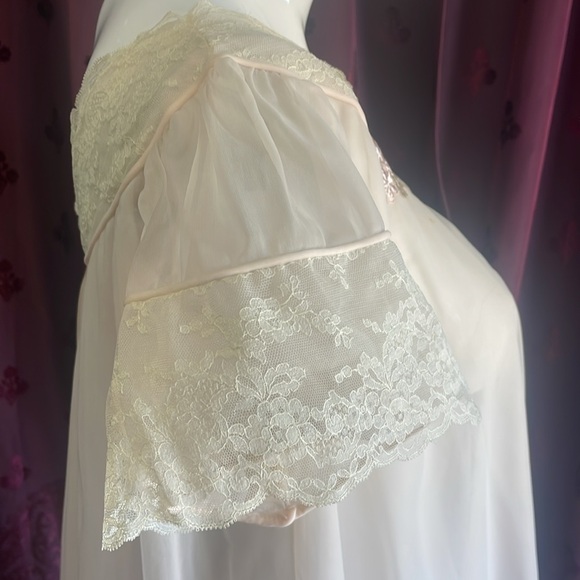 Vintage Munsingwear Sheer Chemise Robe Coquette Romantic Retro Nightgown - Picture 4 of 11
